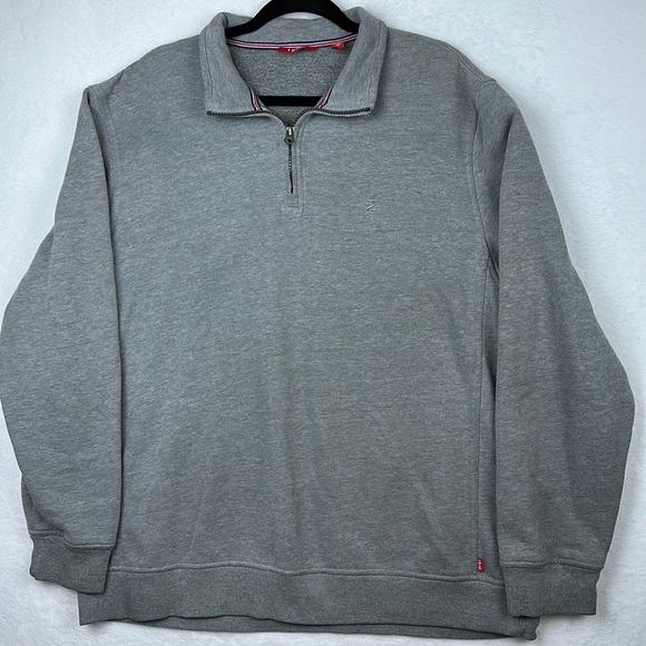 Izod Men’s Pullover 3/4 zip Sweater Gray Size XL - Picture 1 of 9